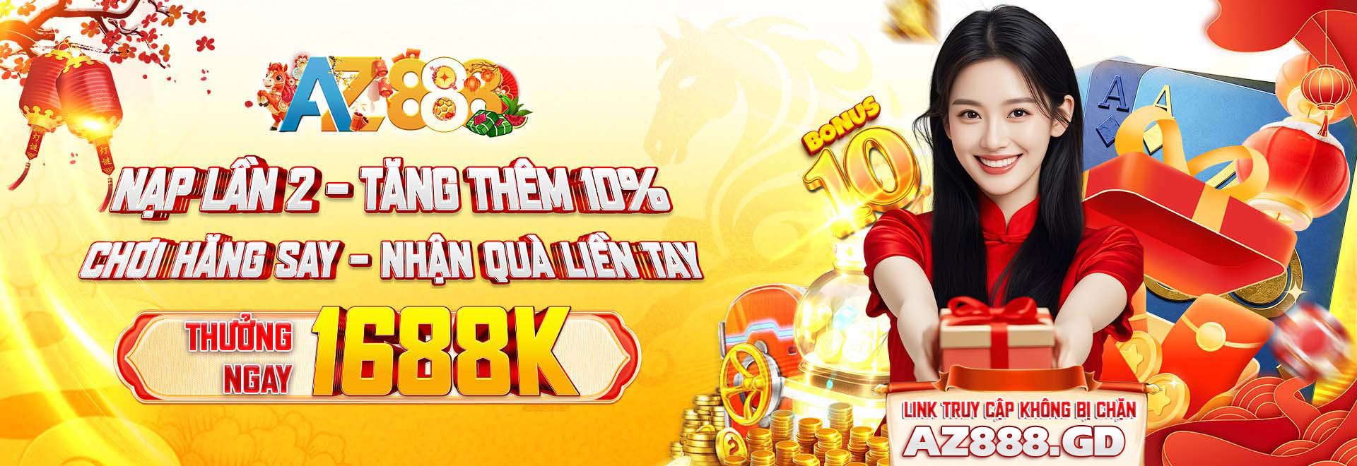 AZ888 - nạp vip mỗi ngày thưởng tới 5%